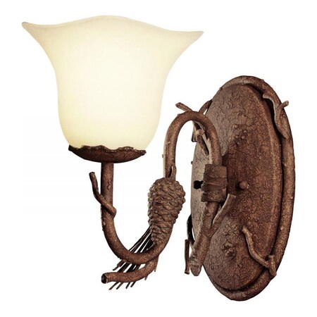Kalco One Light Ponderosa Small Piastra Glass Bathroom Sconce 3041PD/1255